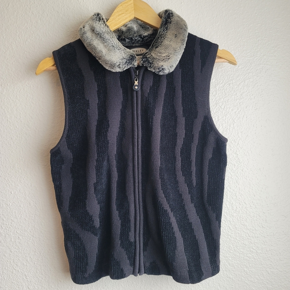 Haley Reserve Vest Faux Collar Full Zip Size M